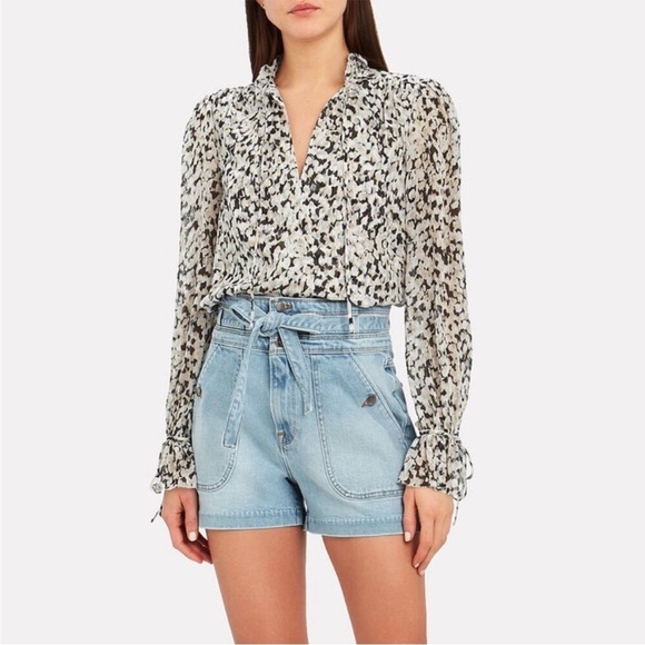 INTERMIX Cody Silk Blouse XL - Picture 1 of 11